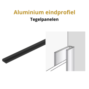 Zwart eindprofiel tegels