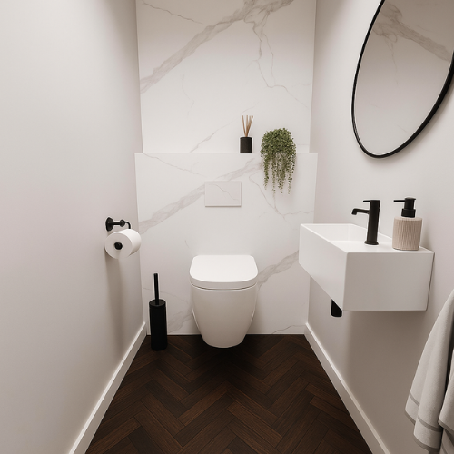 marmerlook toilet wit