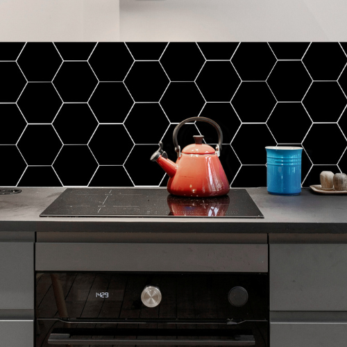 hexagon plaktegels zwart