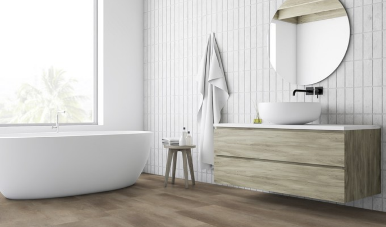 bruine vloertegels badkamer