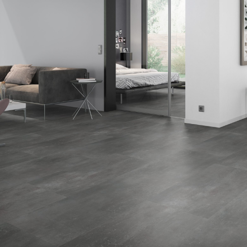 vloer met betonlook click pvc