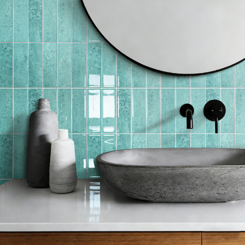 lichtblauwe tegels badkamer zelfklevend