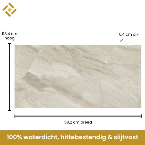 Beige marmer tegel afmetingen, wandtegel 120 x 60 (118,4 x 59,2 cm)