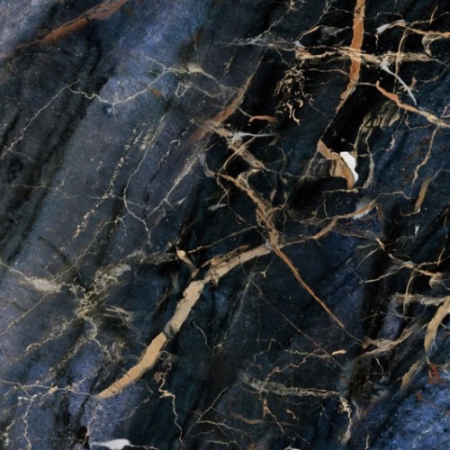 Donkerblauw marmer tegel close-up met goudaders