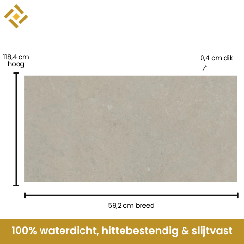 Grote grijze wandtegels afmetingen 118,4 x 59,2 cm
