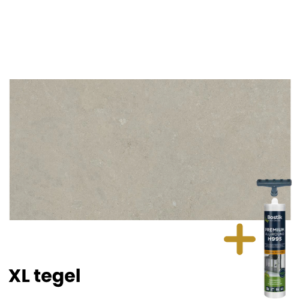 Grote grijze wandtegels XL tegelpaneel met montagelijm
