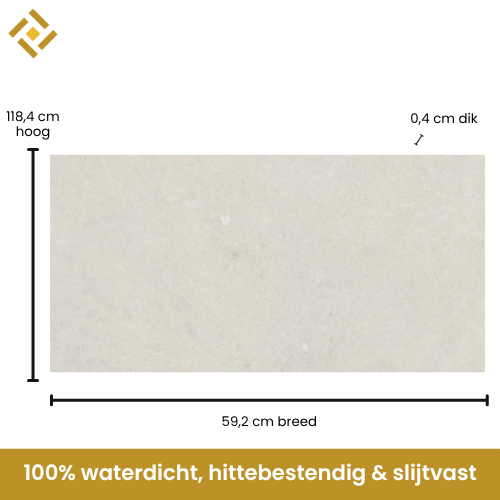 Wandtegel grijs afmetingen 118,4 x 59,2 cm