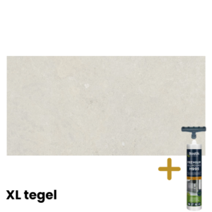 Wandtegel grijs XL tegelpaneel met montagelijm