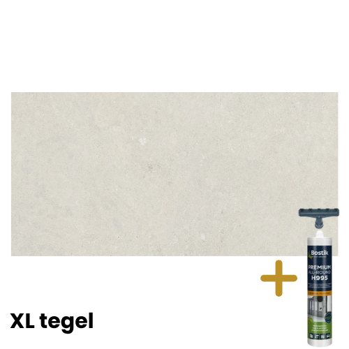 Wandtegel grijs XL tegelpaneel met montagelijm