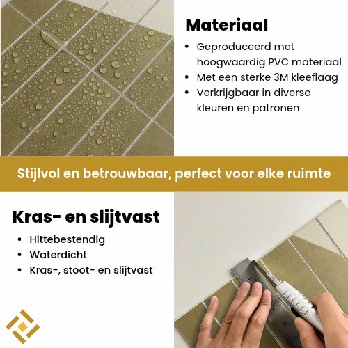 olijfgroene plaktegels materiaal